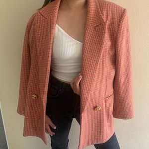 Orange Plaid Blazer